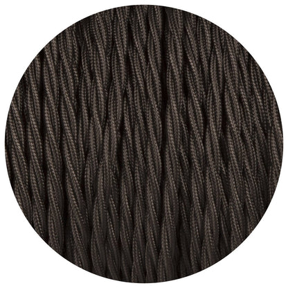 Black Twisted Vintage fabric Cable Flex0.75mm 2 Core - Vintagelite