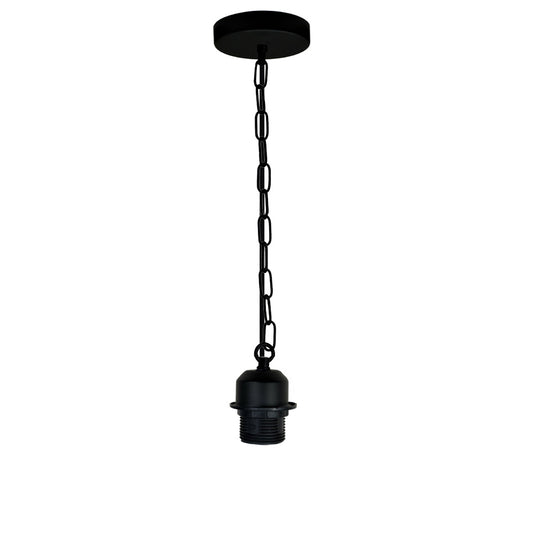 Black E27 Light Pendant Fitting Ceiling Rose Suspension Set with chain - Vintagelite
