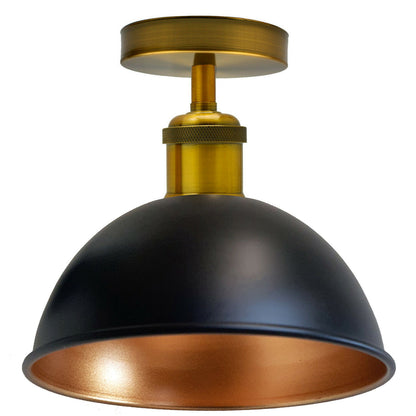 Black Gold Inner Ceiling Light Rustic Color Metal Lampshade~1996