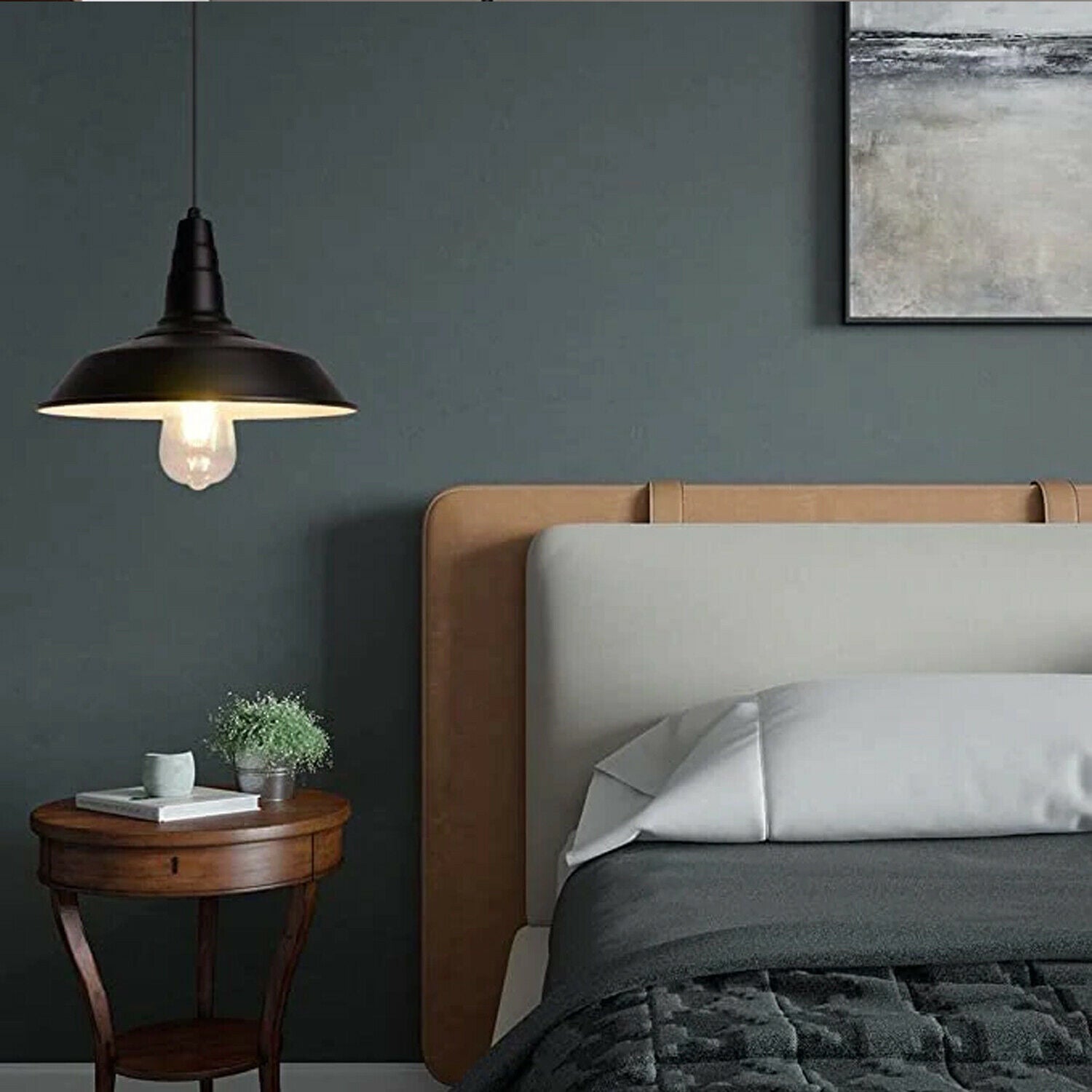 Black Modern Metal Plated Lampshade Ceiling Pendant Lighting-Application Image