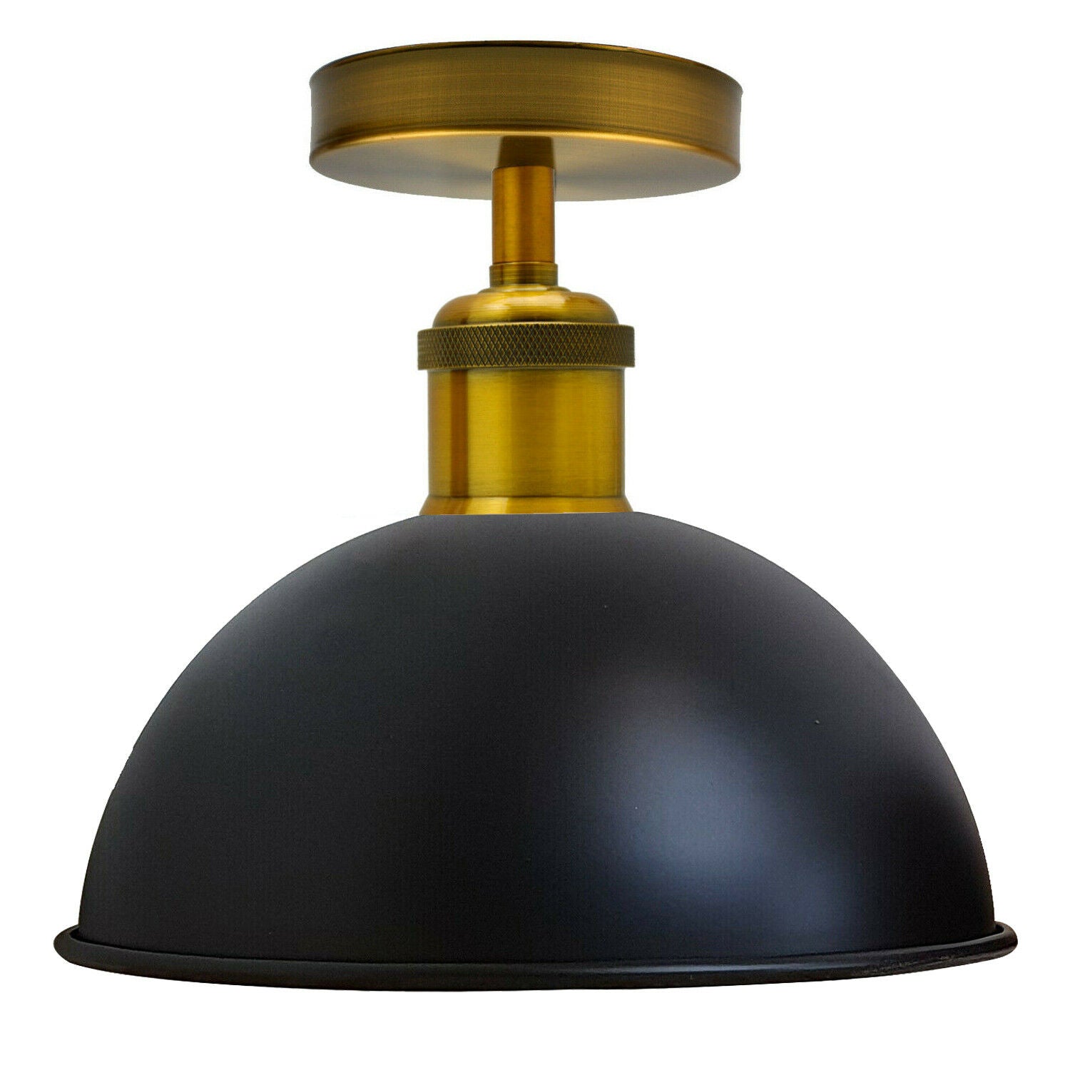 Black Metal Ceiling Light Rustic Color Metal Lampshade โ Vintagelite