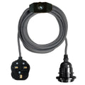 Black and White Color Dimmer Switch 4m Fabric Flex Cable Plug In Pendant Lamp E27 Holder - Vintagelite