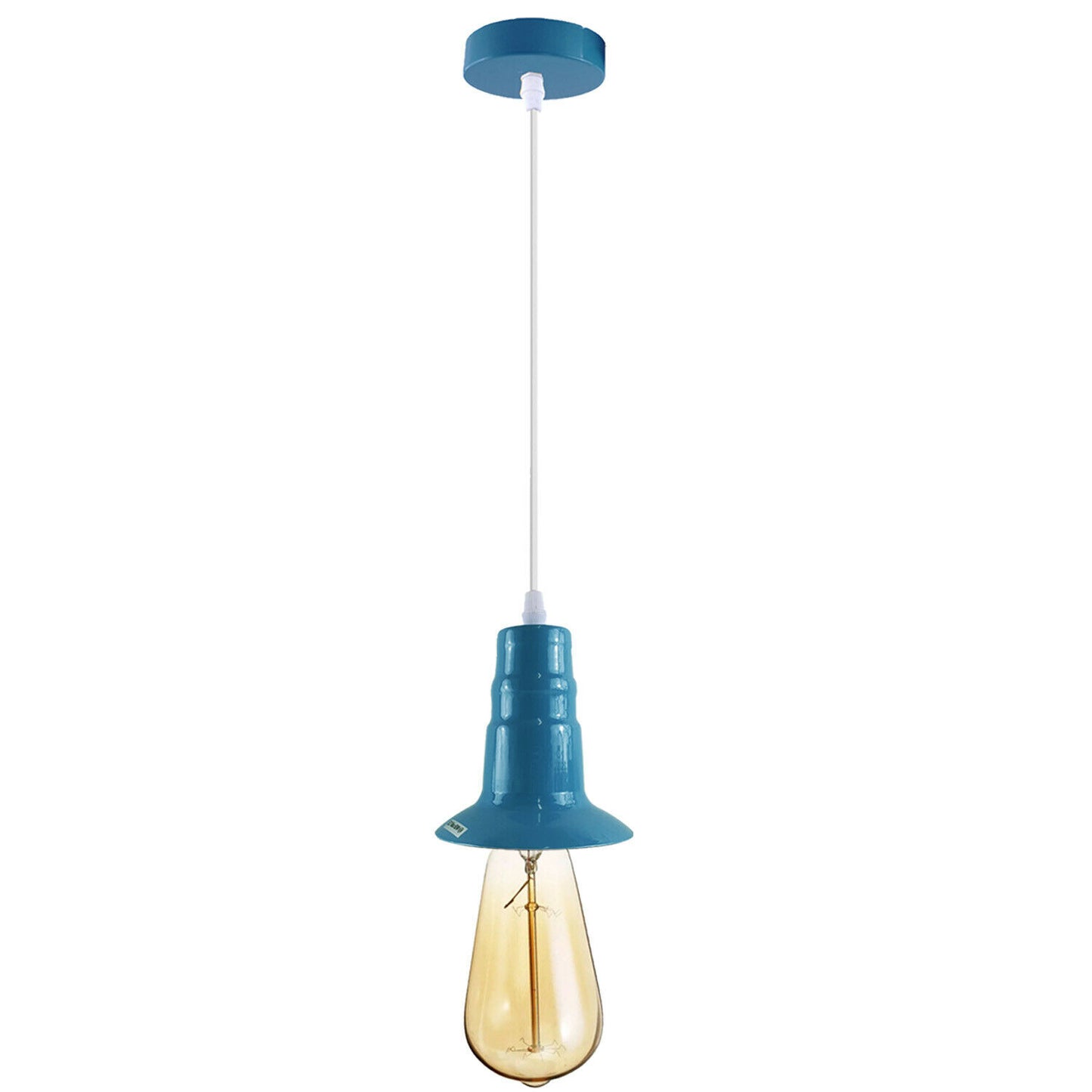 Industrial Ceiling Blue E27 Base Fitting Lamp Holder Pendant