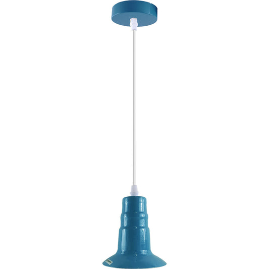Industrial Ceiling Blue E27 Base Fitting Lamp Holder Pendant