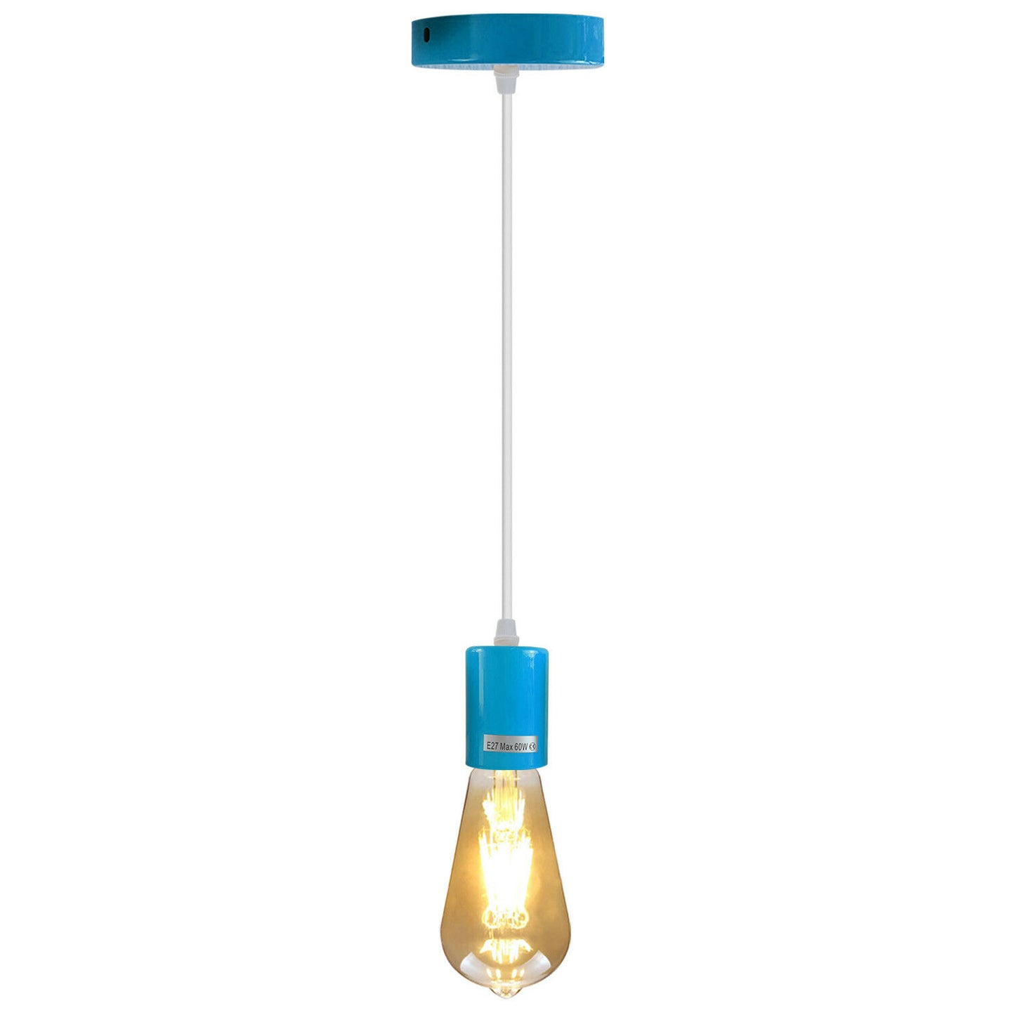 Blue Industrial Metal Ceiling Fitting E27 Pendant Lamp Holders