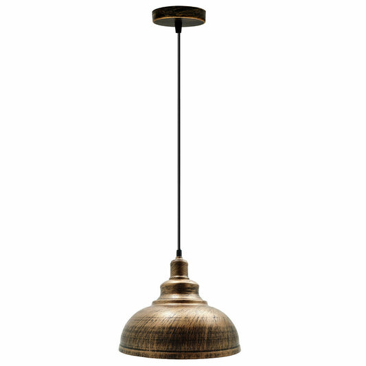 Brushed Copper Modern Industrial Dome Shade Lighting Pendants