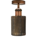 Line E27 Ceiling Light Retro Flush Mount Brushed Copper Ceiling Lampshade Fitting~1881 - Vintagelite