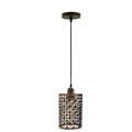 Brushed Copper Decorate Hollow Drum Shade Combined Guard Pendant Light