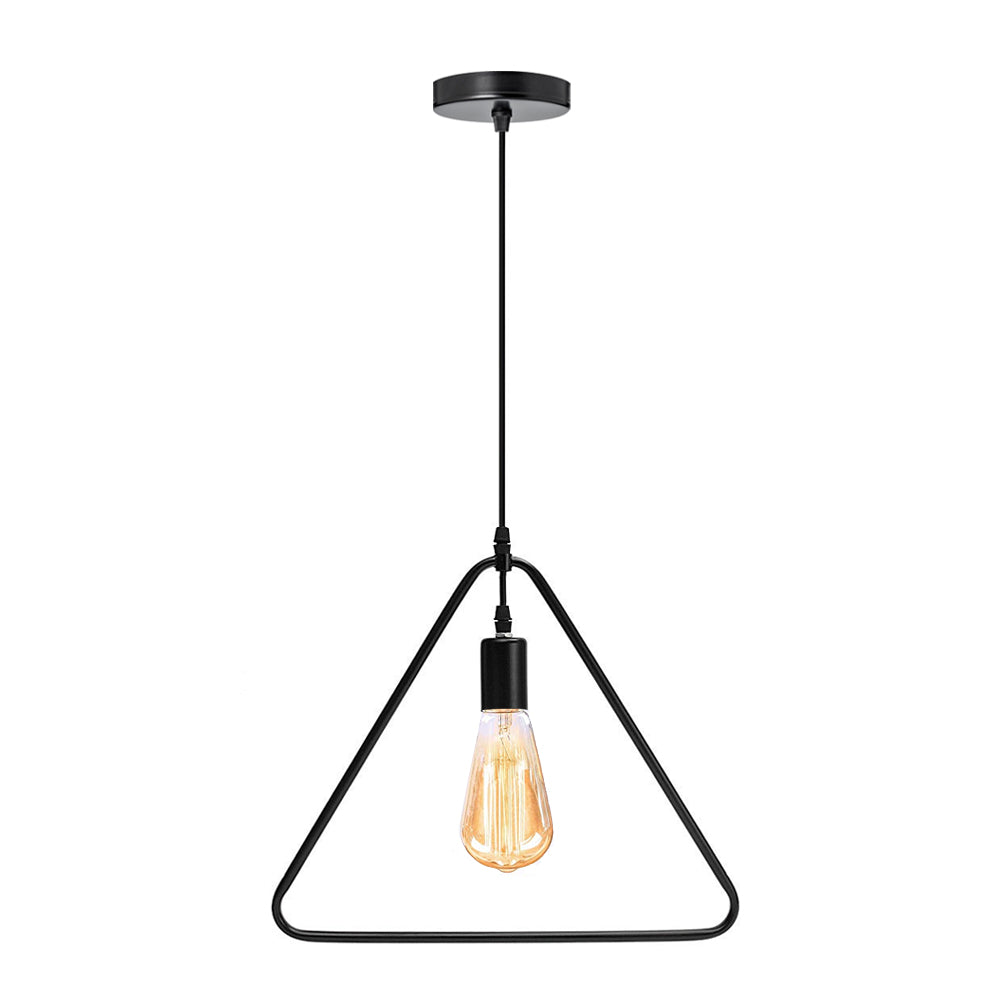 Triangular Lampshade Triangle Shape Vintage Holder Wire Ceiling Pendant Light Lampshade ...
