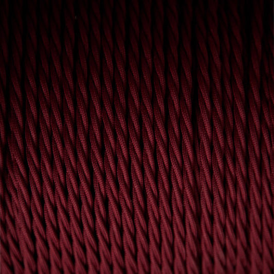 Vintage Burgandy Twisted Vintage fabric Cable Flex 0.75mm 2 Core - Vintagelite