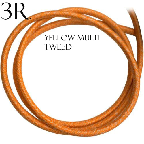 Fabric Braided Electric Textile Cable-Yellow Multi Tweed
