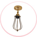 French Gold Flex Arm Retro Light Cage Ceiling Fixtures E27~2050