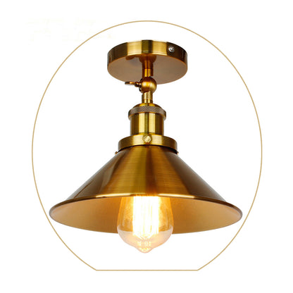 Modern 1 Way Semi Flush Ceiling Light Fitting Yellow Brass Lounge Home Ceiling Light~1913
