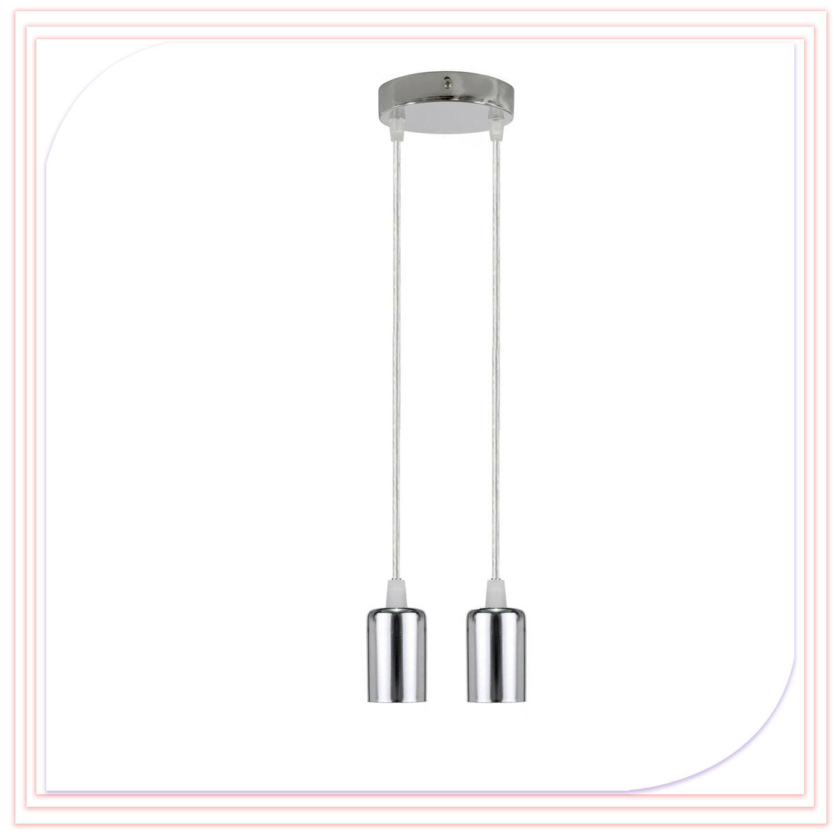 Vintage Industrial E27 Base Chrome Hanging Pendant Lamp Holder