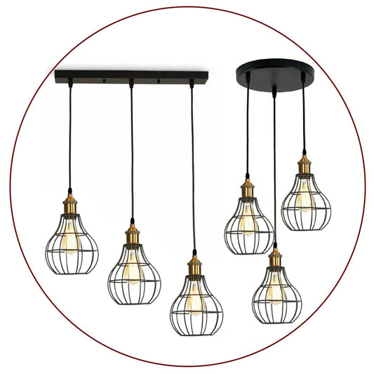 The Vintage Modern Industrial Wire Cage Pendant Light Will Create a Timeless Ambience~1702-Application image