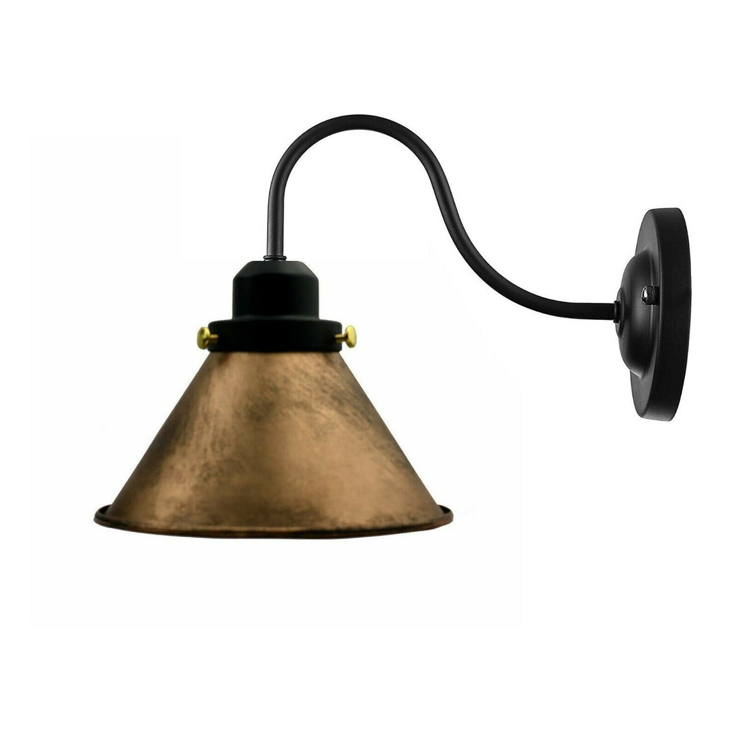 modern brushed cooper cone lampshade e27 lamp holder wall lights