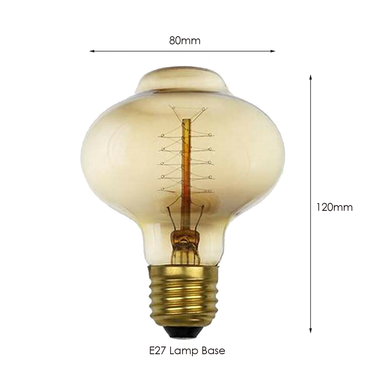 D80 E27 60W Mushroom Spiral Filament Lamp Light Bulb