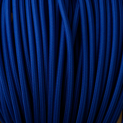 Vintage Dark Blue Fabric 3 Core Round Italian Braided Cable 0.75mm - Vintagelite