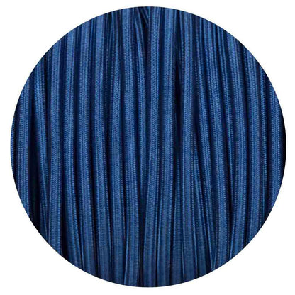 Vintage Dark Blue Fabric 2 Core Round Italian Braided Cable 0.75mm - Vintagelite