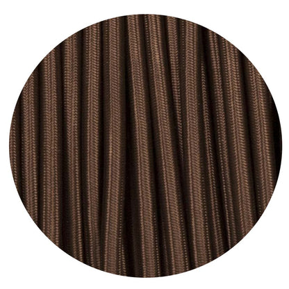 Vintage Dark Brown Fabric 2 Core Round Italian Braided Cable 0.75mm - Vintagelite