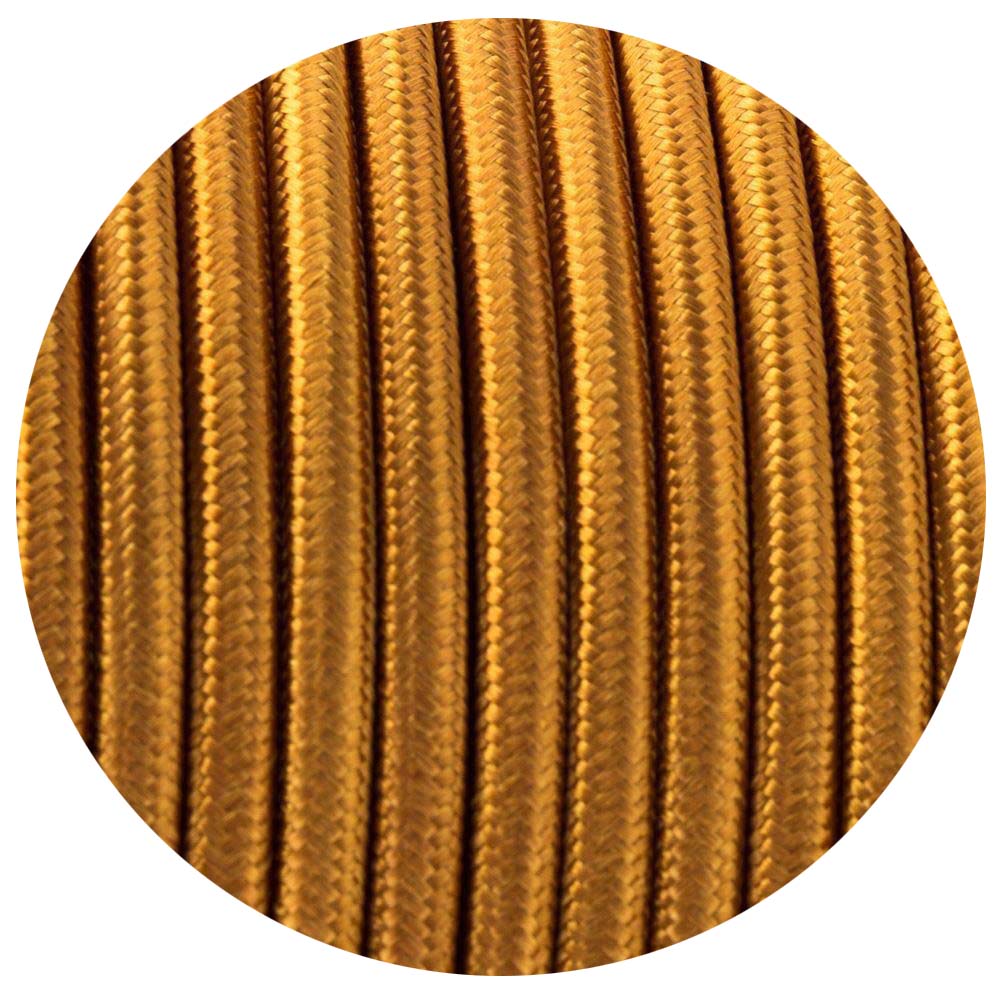 Classic Style: 2-core round Italian braided cable with a vintage gold design (0.75mm)-Application image