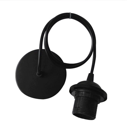 E27 Ceiling Rose Light PVC Fabric Flex Black Umbrella Holder pendant light Lamp Holder Fitting - Vintagelite