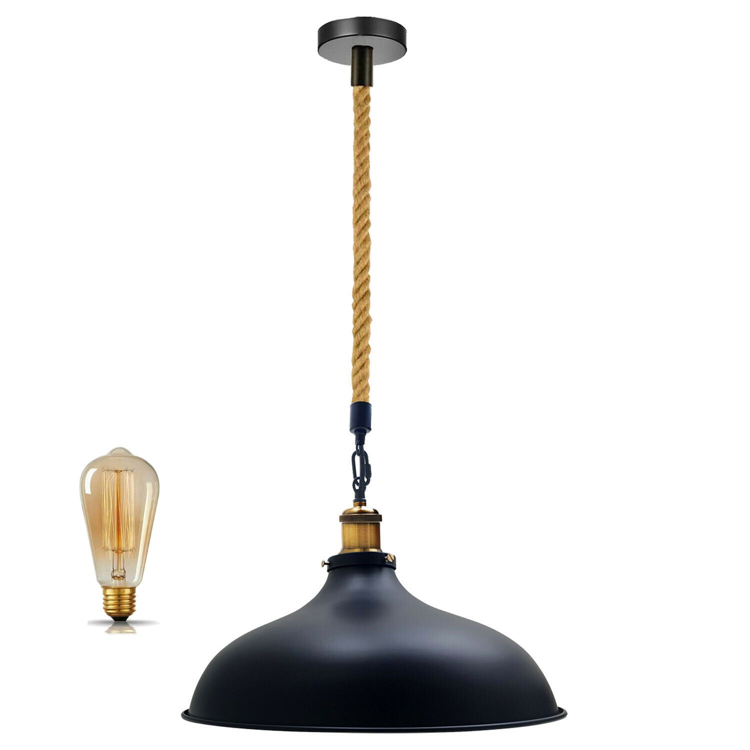 Vintage Industrial Big Barn Metal Shade Hanging Pendant Light
