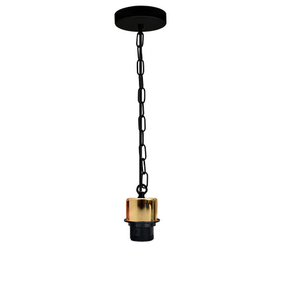 French Gold Vintage Style Pendant Cord Light Set With E27 Holder With Chain Edison Fitting - Vintagelite