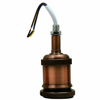 Fully Earthed Copper Colour E27 Bulb Holder - Vintagelite