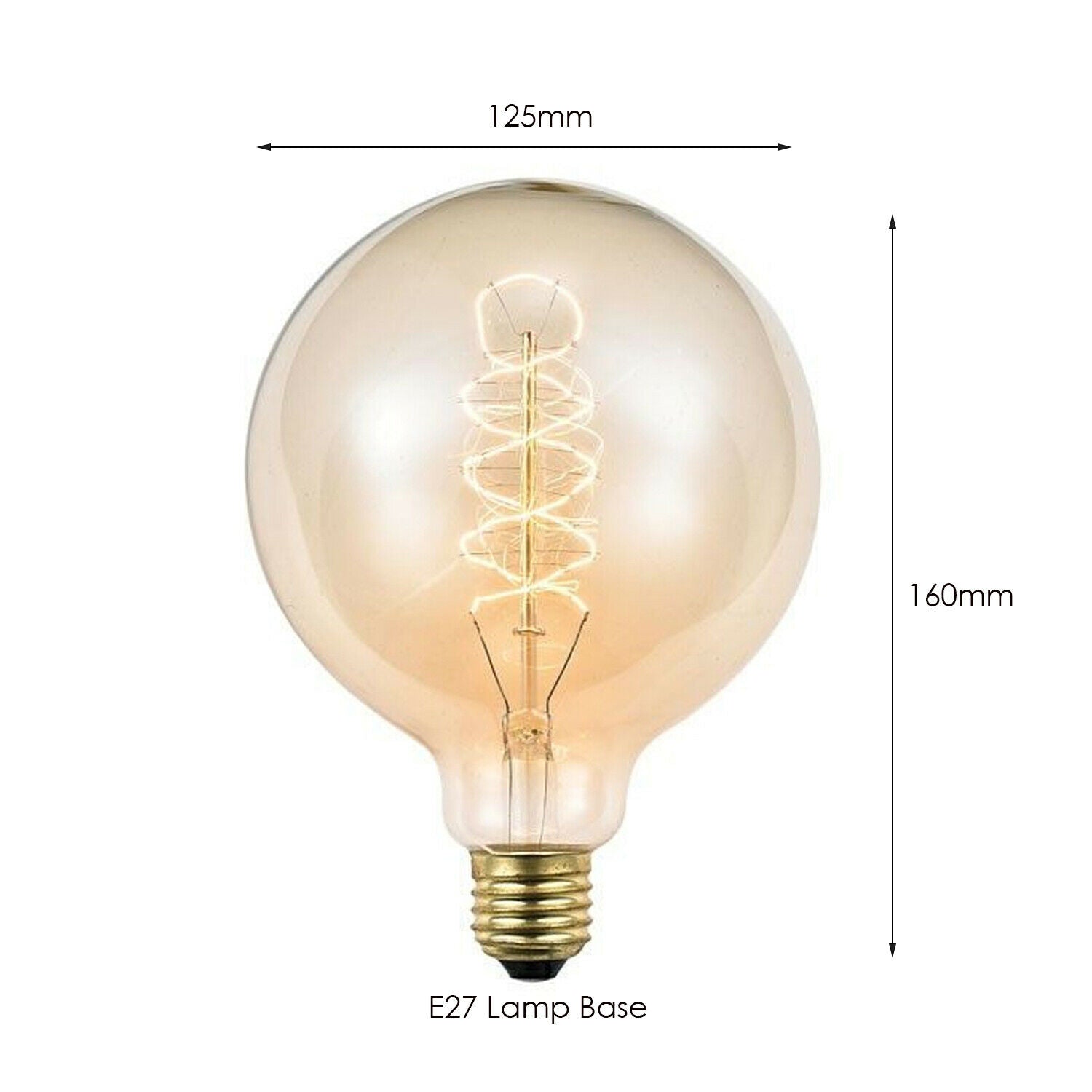 G125 E27 60W Retro Edison Antique Filament Spiral Lamp Light Bulb~1670 - LEDSone UK Ltd