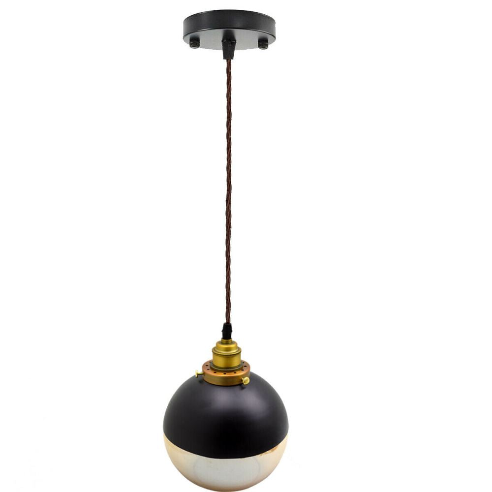 Ball Shape Retro Vintage Style Glass Amber Ceiling Pendant Light Lampshades - Vintagelite