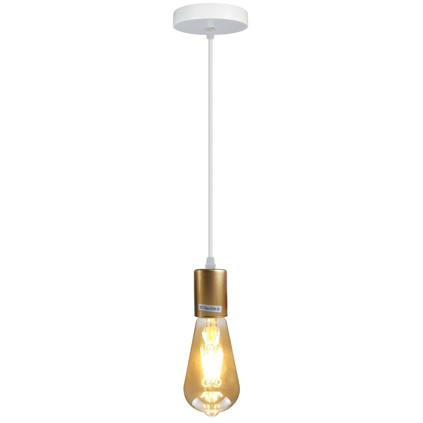 Gold Industrial Metal Ceiling Fitting E27 Pendant Lamp Holders