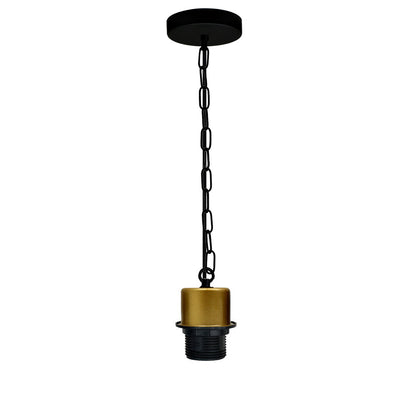 Braided Flex With Chain Lamp Holder Pendant Light Fitting E27 Gold Lamp Holder - Vintagelite