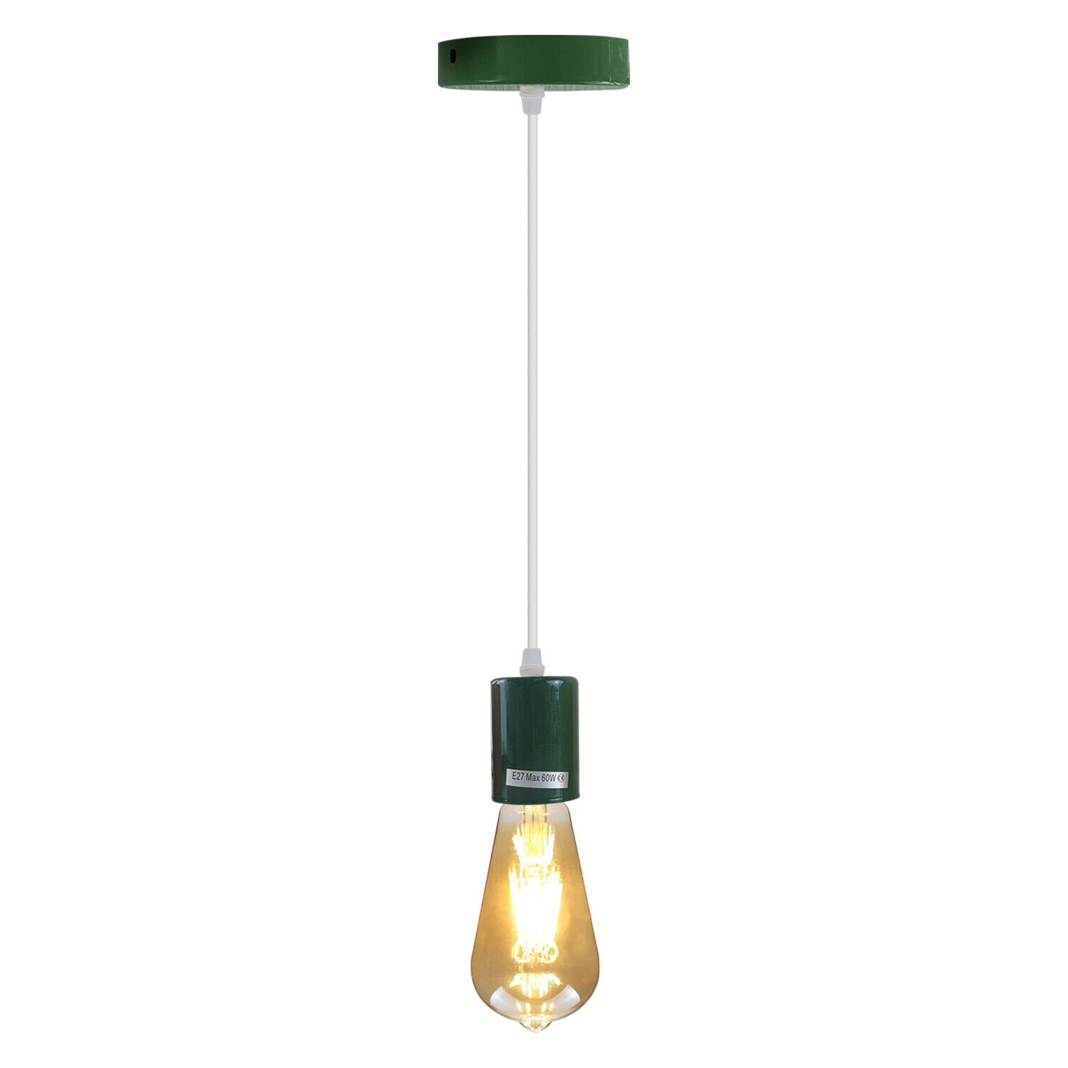 Green Industrial Metal Ceiling Fitting E27 Pendant Lamp Holders