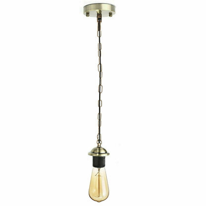 green Brass  Metal Ceiing E27 Lamp Holder Pendant Light With Chain