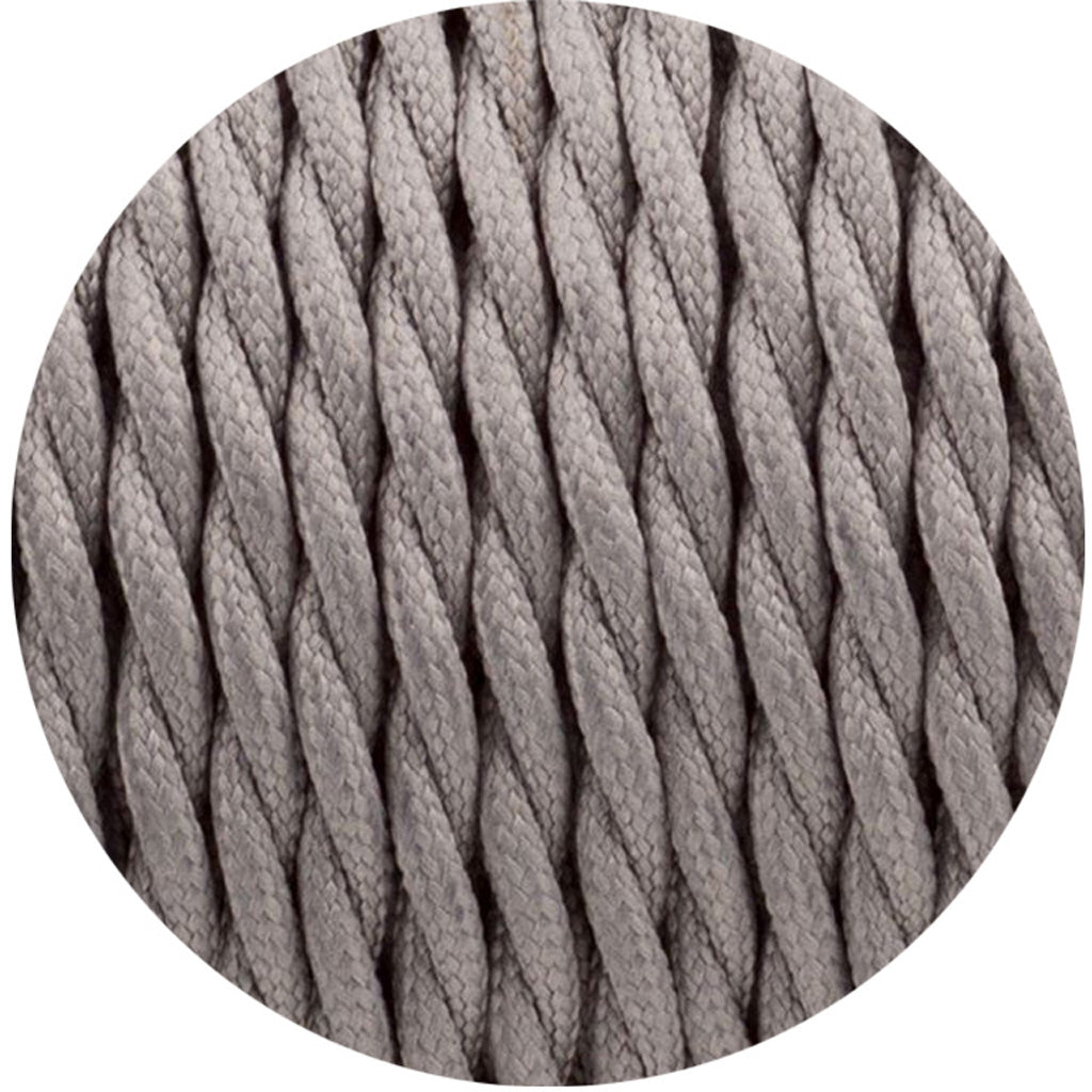 Grey Twisted Vintage fabric Cable Flex0.75mm 2 Core - Vintagelite