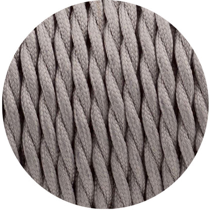 Grey Twisted Vintage fabric Cable Flex0.75mm 2 Core - Vintagelite