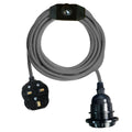 Grey Color Dimmer Switch 4m Fabric Flex Cable Plug In Pendant Lamp E27 Holder - Vintagelite