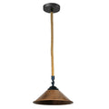 Brushed Copper Industrial Hemp Rope Cone Shade Lighting Pendants