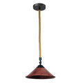 Rustic Red Industrial Hemp Rope Cone Shade Lighting Pendants
