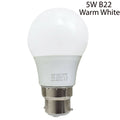 5W B22 Light Bulb Energy Saving Lamp Warm White Globe~1368 - LEDSone UK Ltd