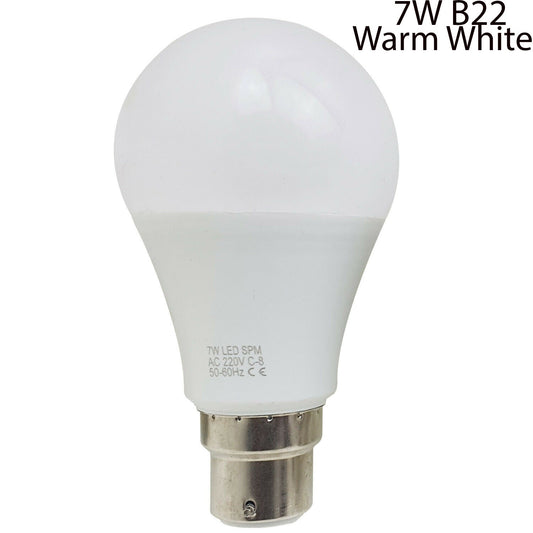 7W B22 Light Bulb Energy Saving Lamp Warm White Globe~1370 - LEDSone UK Ltd