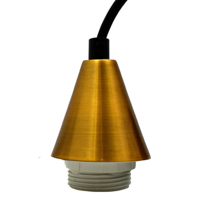 Light Pendant Fitting Ceiling Rose E27 Suspension Yellow Brass Fabric Corded Set - Vintagelite