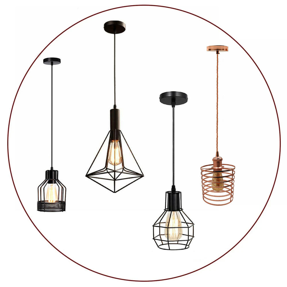 Wire Cage Pendant Retro Industrial  Light