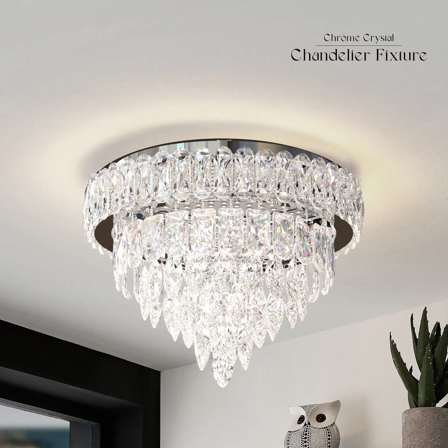 Modern Chandelier LED Crystal Ceiling Mount and Hanging Light ~3667