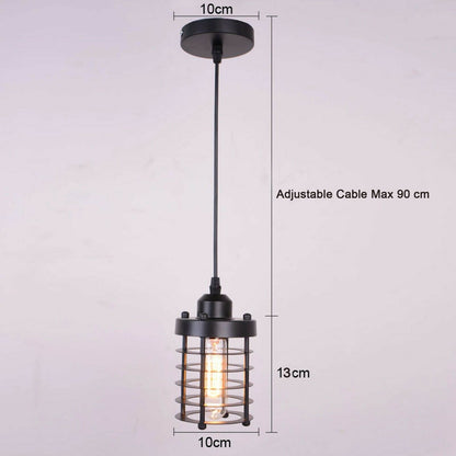 Modern Metal Cage Industrial Pendant Light Loft Hanging Lamp Shade - Vintagelite