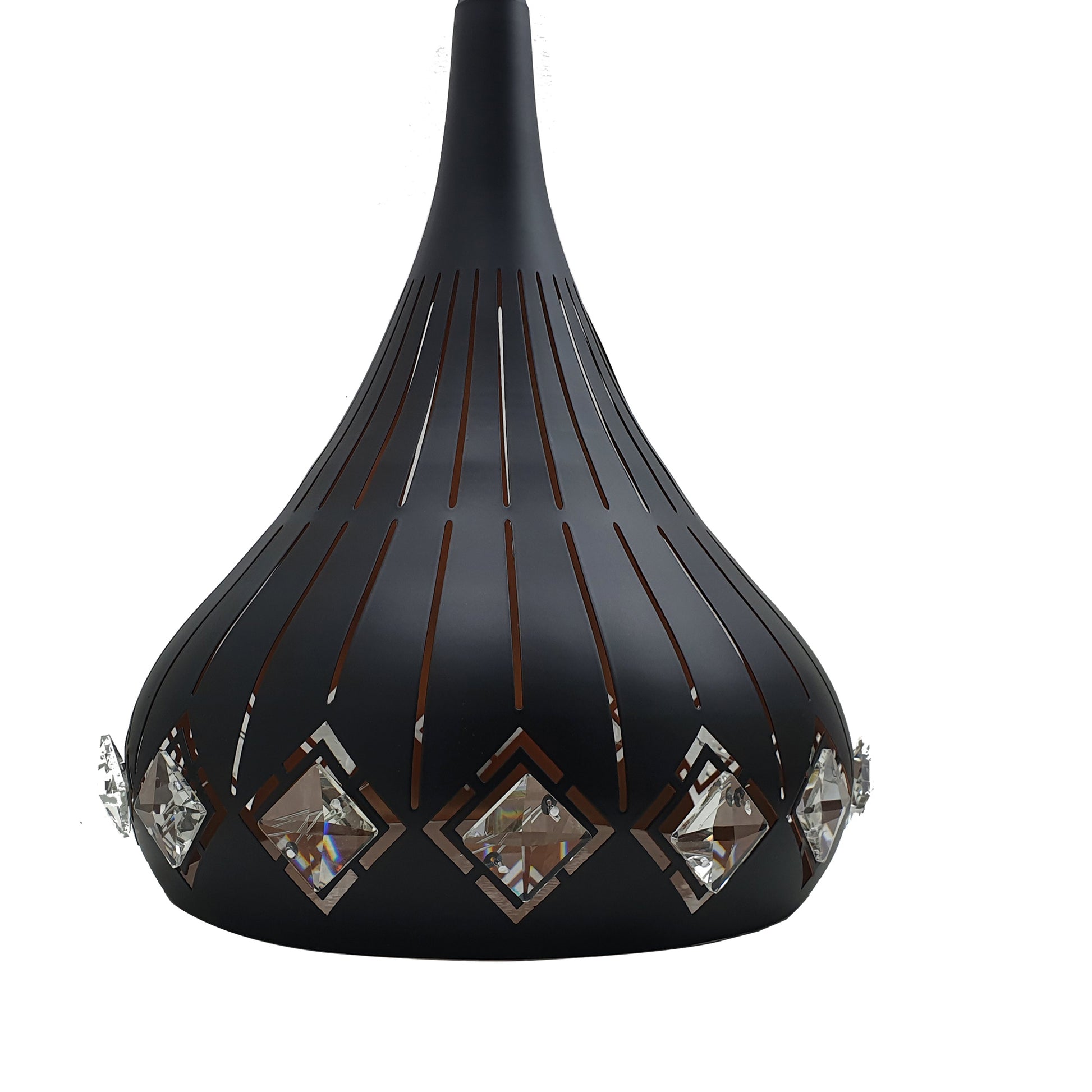 Modern Pendant Light Industrial Vintage Ceiling Retro Style Metal + Crystal Lamp - Vintagelite
