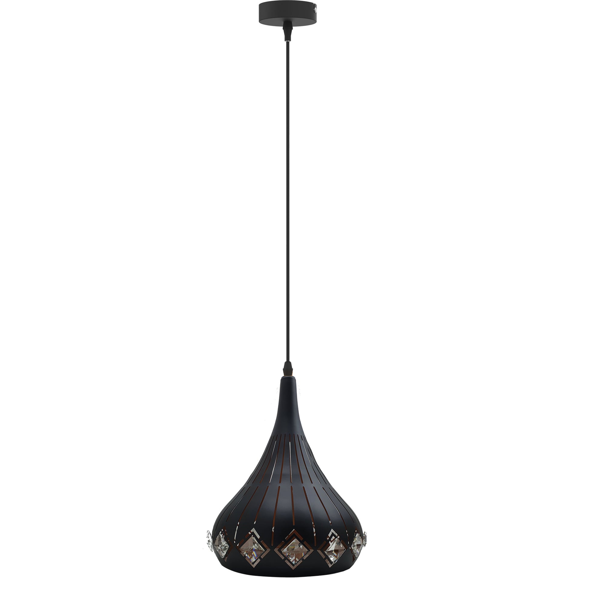 Modern Pendant Light Industrial Vintage Ceiling Retro Style Metal + Crystal Lamp - Vintagelite