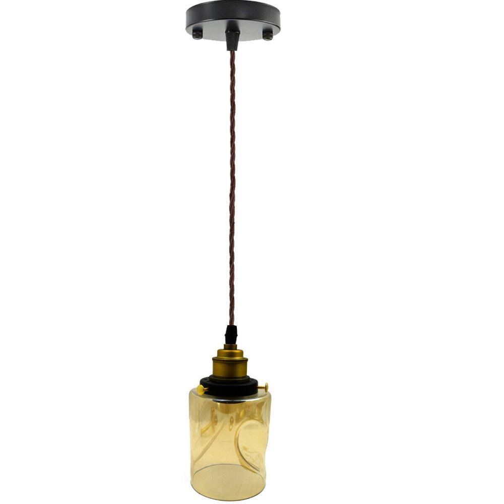 Vintage Industrial Glass LampShade Loft Black Ceiling Pendant Light - Vintagelite
