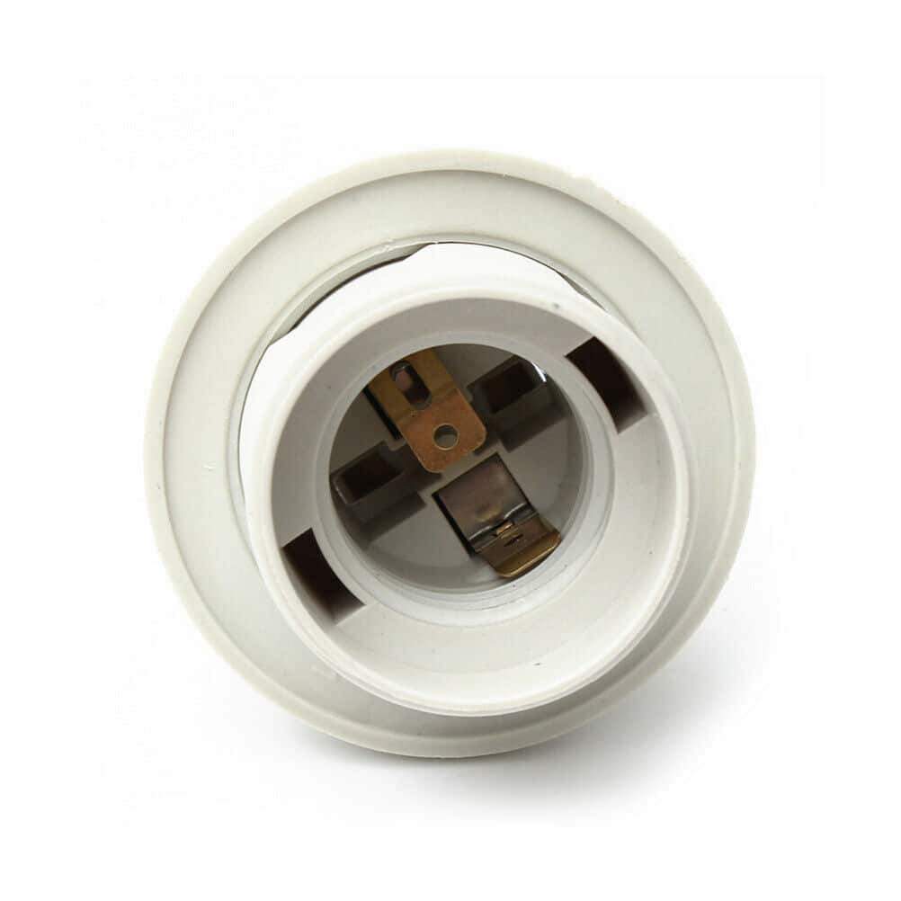 5 pack Edison E27 White Bakelite Lamp Pendant Bulb Holder with Shade Ring & Cord Grip - Vintagelite